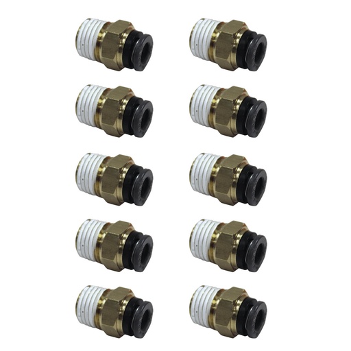 PLC Male Connector 1/4 X 1/4in 177.11684B, 68PMT44, QL13684B, 016144(Pack of 10)